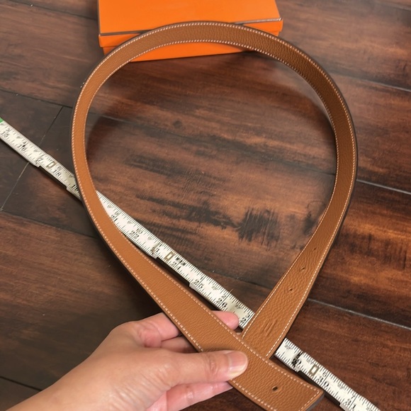 Hermes H Belt Buckles Gold Platinum & Reversible Leather Strap size 90 - Picture 9 of 16